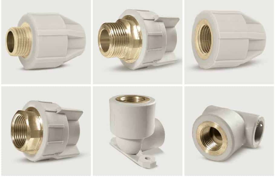 KAN-therm - System PP - Connectors and flange fittings with metal threads.